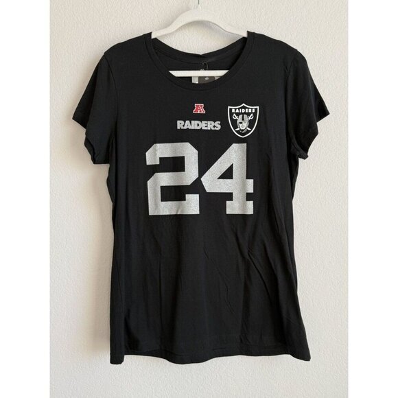 NFL Team Apparel Las Vegas Raiders Football Tim Brown Womens T-Shirt Size XL NWT - Picture 1 of 9